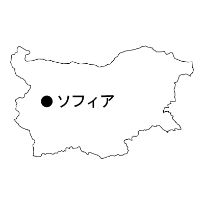 ブルガリア共和国無料フリーイラスト｜首都名(白)